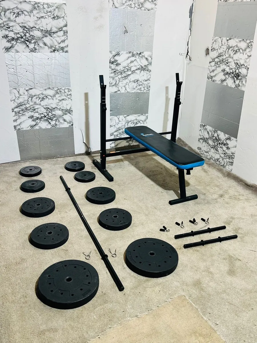 FOLDING BENCH 50KG BARBELL DUMBBELLS SET - Image 4