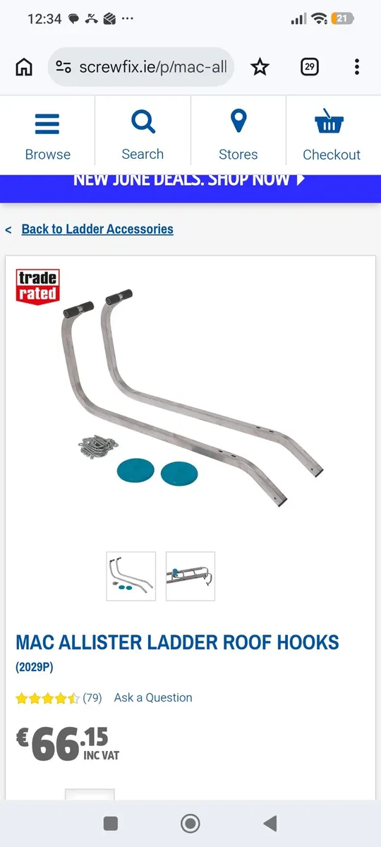 Mac Allister Ladder Roof Hooks - Image 2