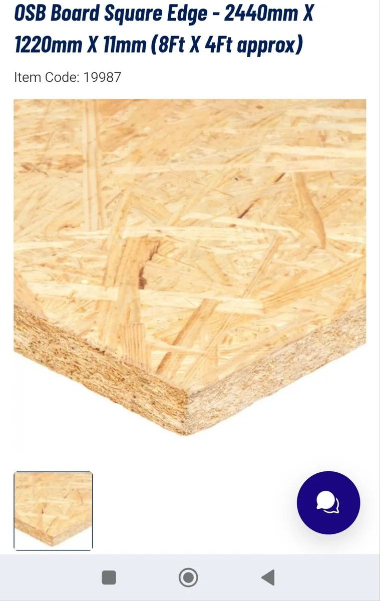 4x OSB Board Square Edge - 2440mm X 1220mm X 11mm