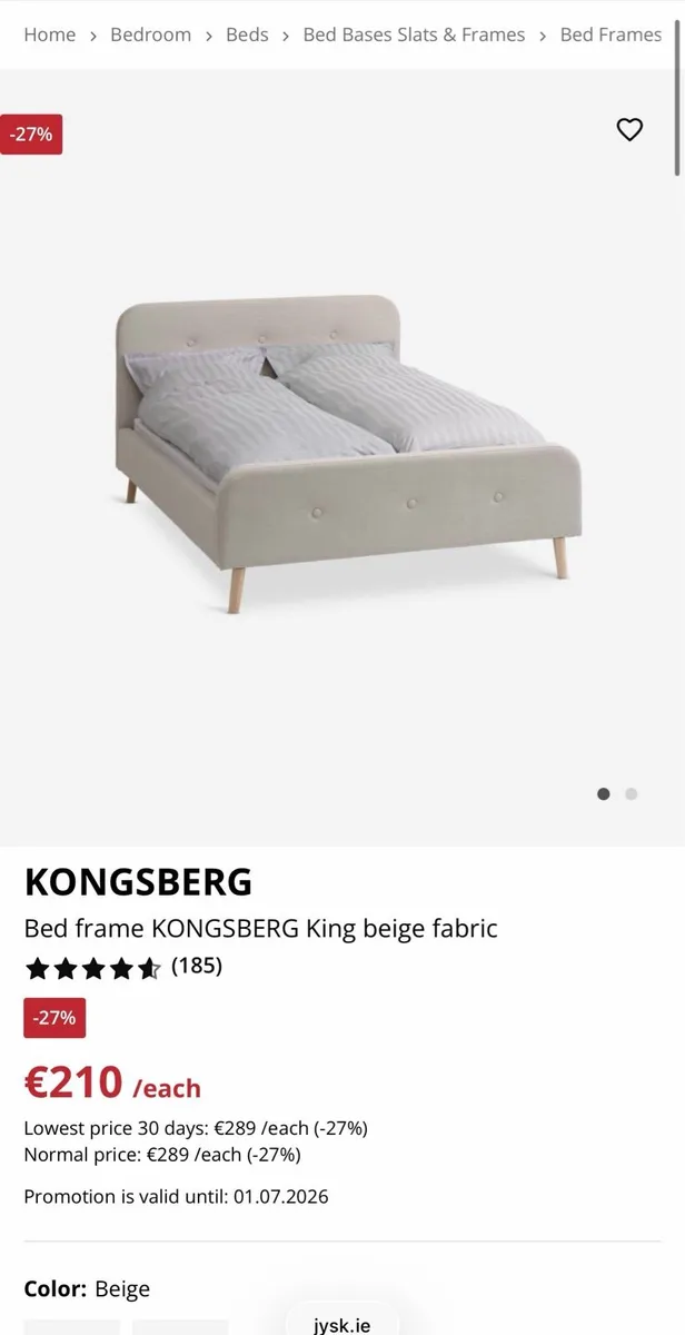 Mattress and King Size Bed frame - Image 1