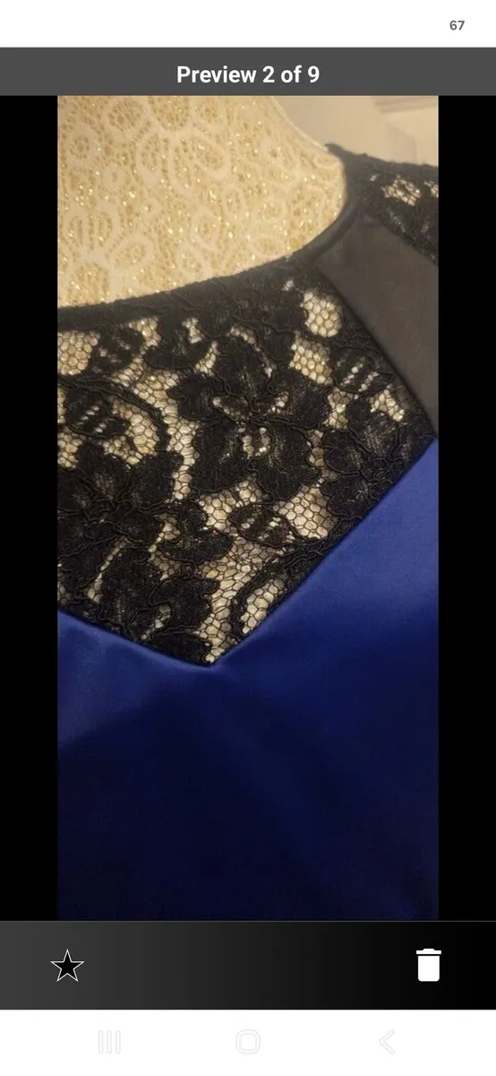 Alexon Royal Blue & Black Lace Occasion Dress UK 1 - Image 3