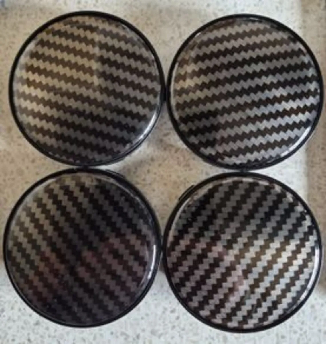Carbon fiber pattern centre caps- FREE POST - Image 1