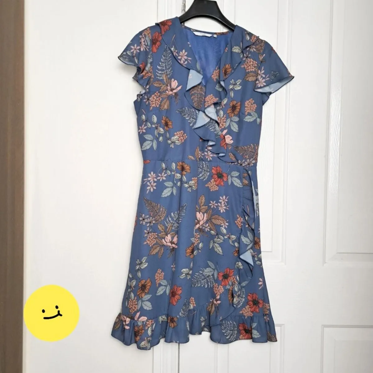 Formula Joven Blue Floral Wrap Dress 14UK/42EU - Image 1