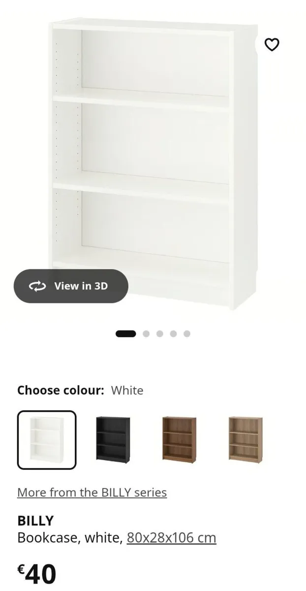 White Billy Bookcase - Image 2