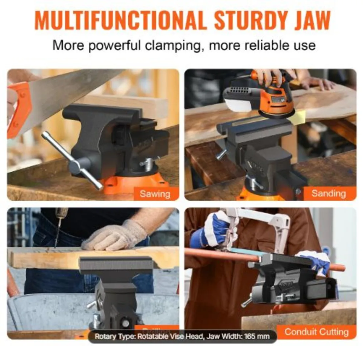 Bench Vise,16.5cm Jaw Width 16.5cm Forward &23.6c - Image 4