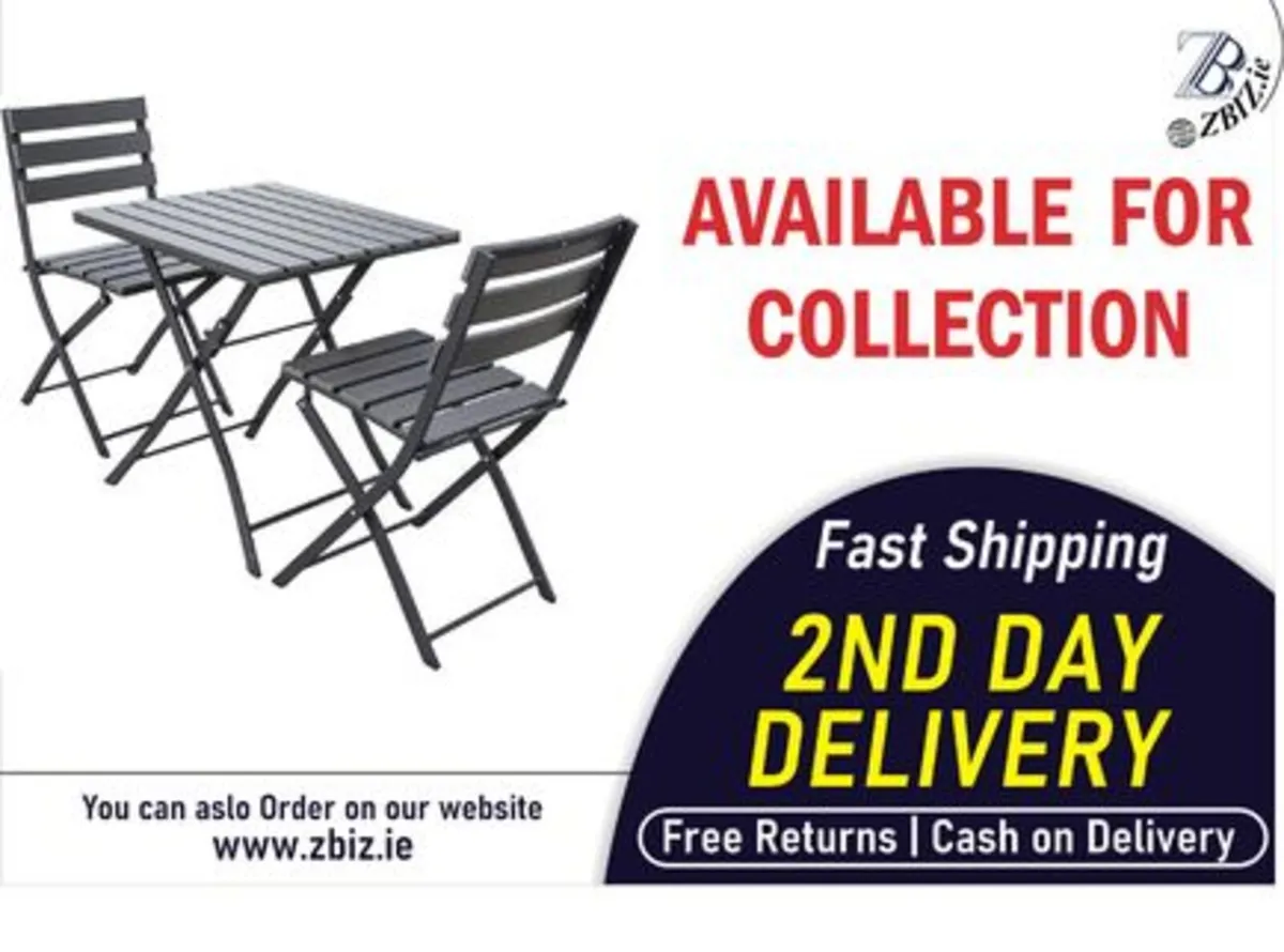 Table And Chair Set Solback Garden Bistro Folding - Image 1