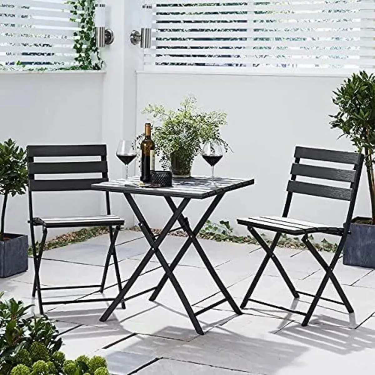 Garden Bistro Folding Table & Chair Set Solback - Image 4