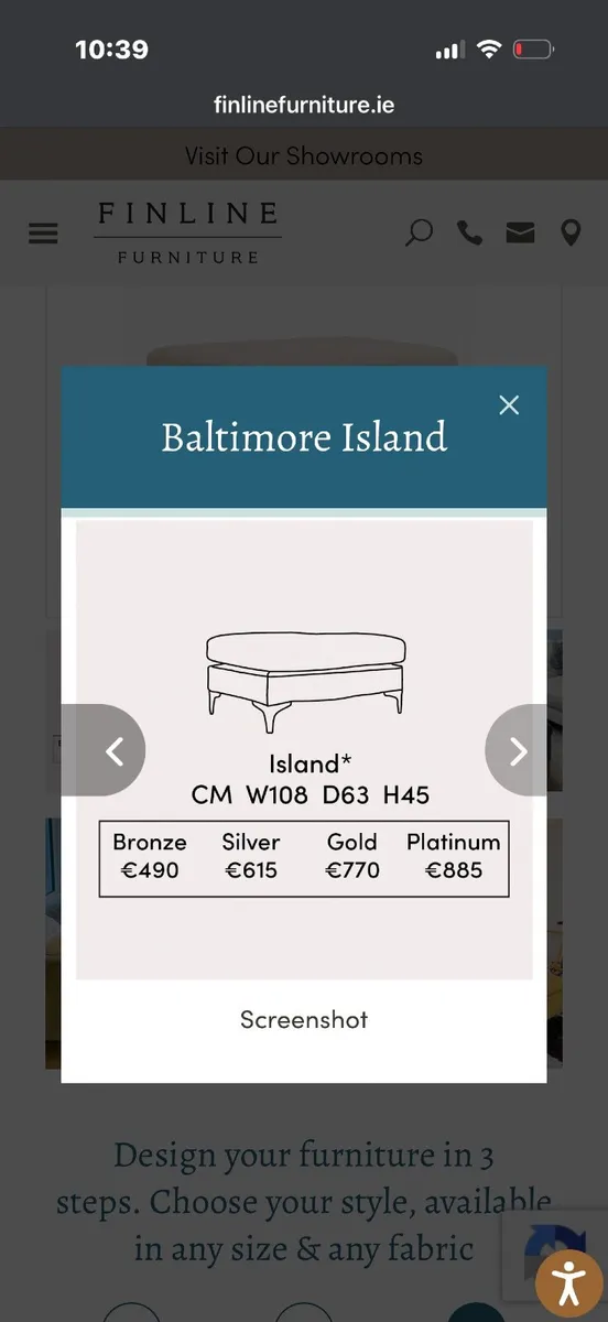 Navy Baltimore Island Foot stool from Finline - Image 2