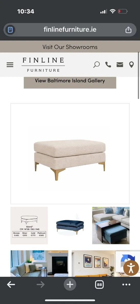 Navy Baltimore Island Foot stool from Finline - Image 3