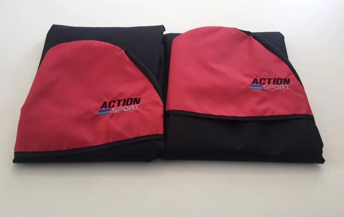 Action Sport Waterproof Seat Covers XL – Red/Black - Image 1