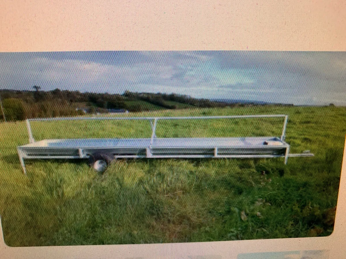 Covered calf hay feeder. 20 ft trough. - Image 2