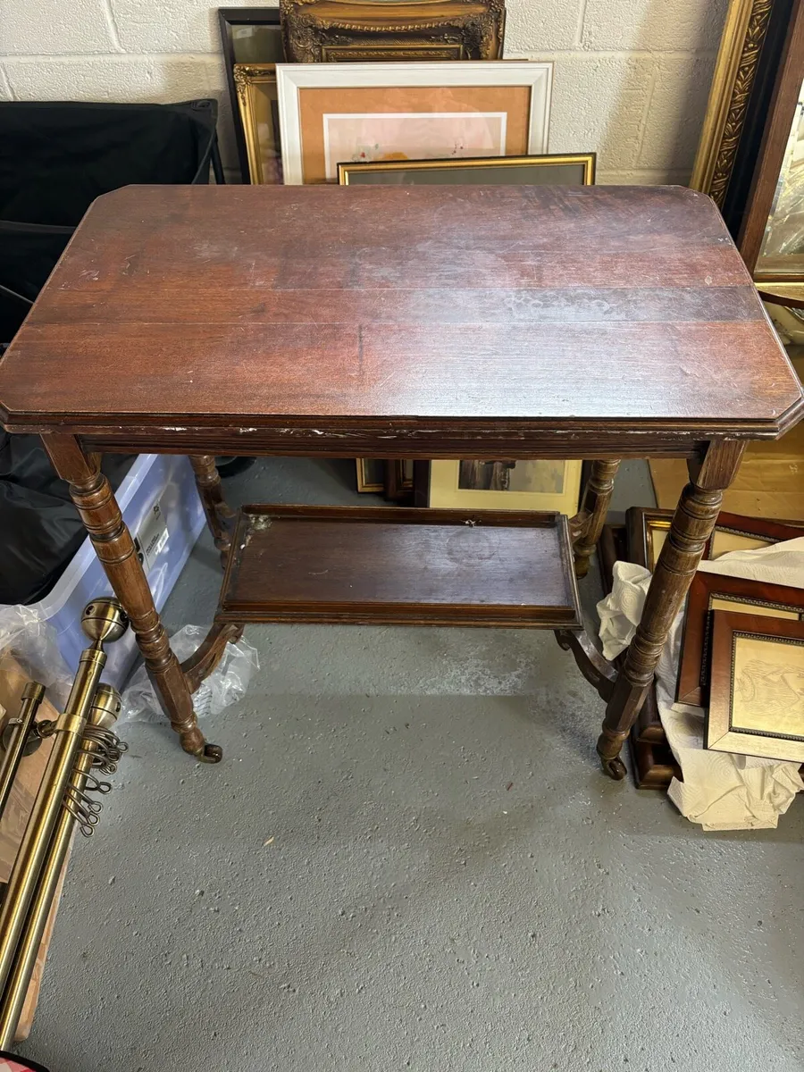 Victorian mahogany two tier side table - Image 2