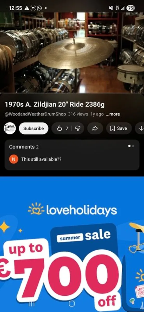 WANTED - 20/22 inch Zildjian A ride - Image 2