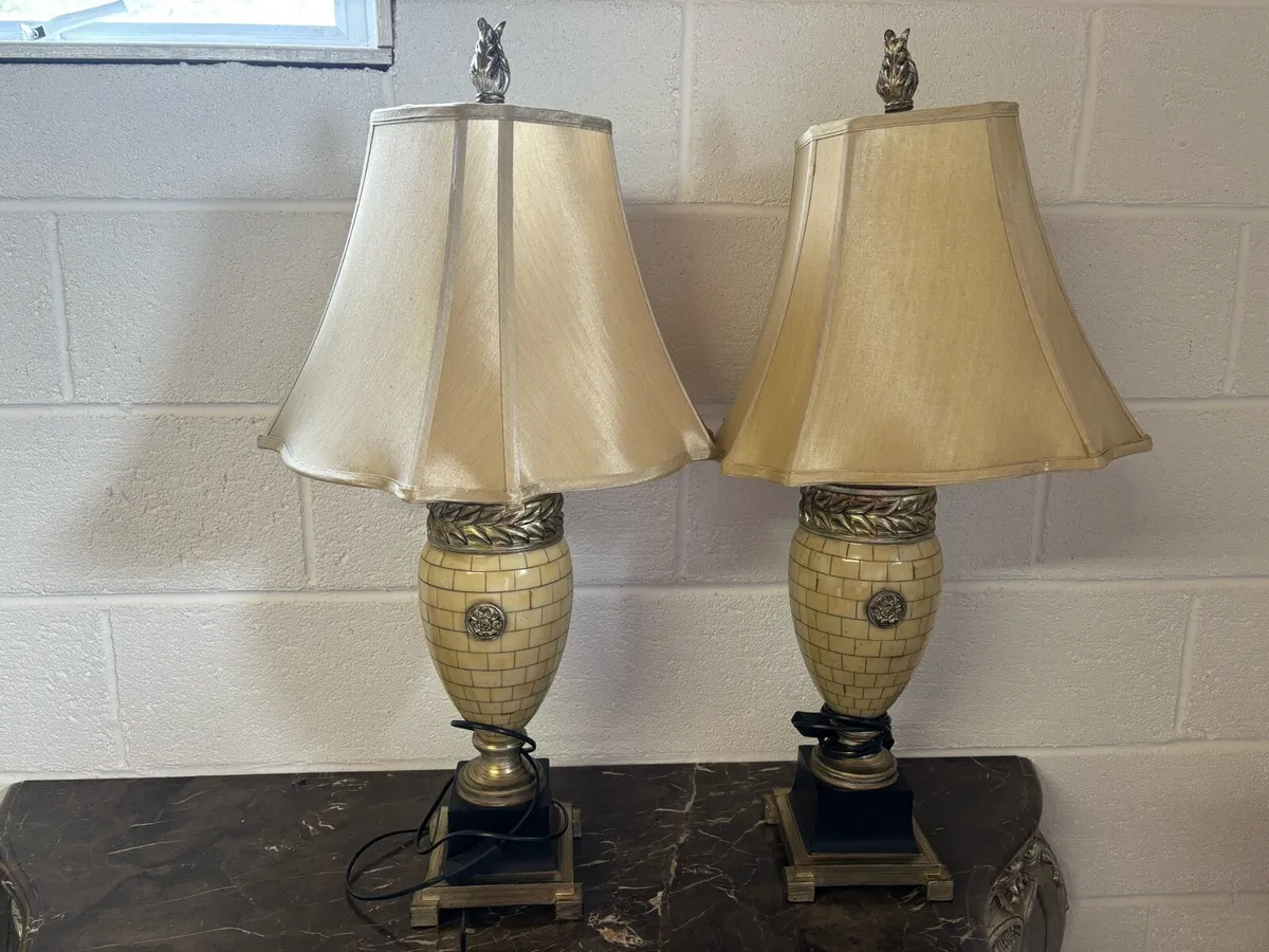 Pair of decorative urn table lamps