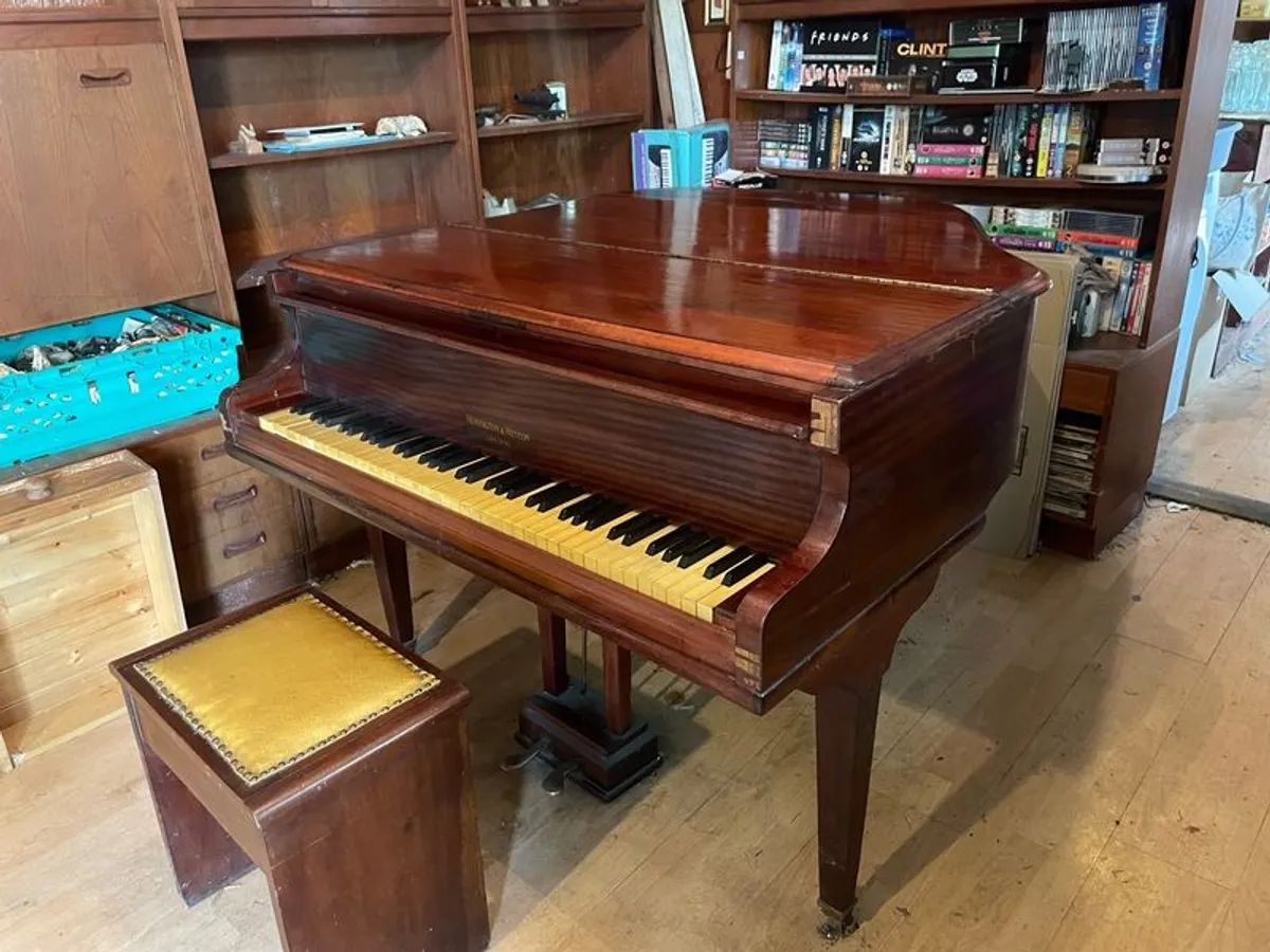 a circa-1931 Monington & Weston baby grand with matching stool. - Image 2
