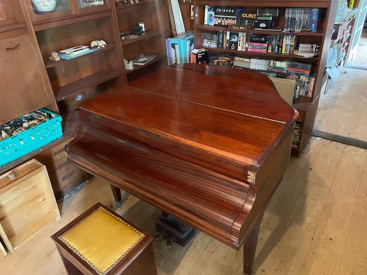 a circa-1931 Monington & Weston baby grand with matching stool. - Image 3