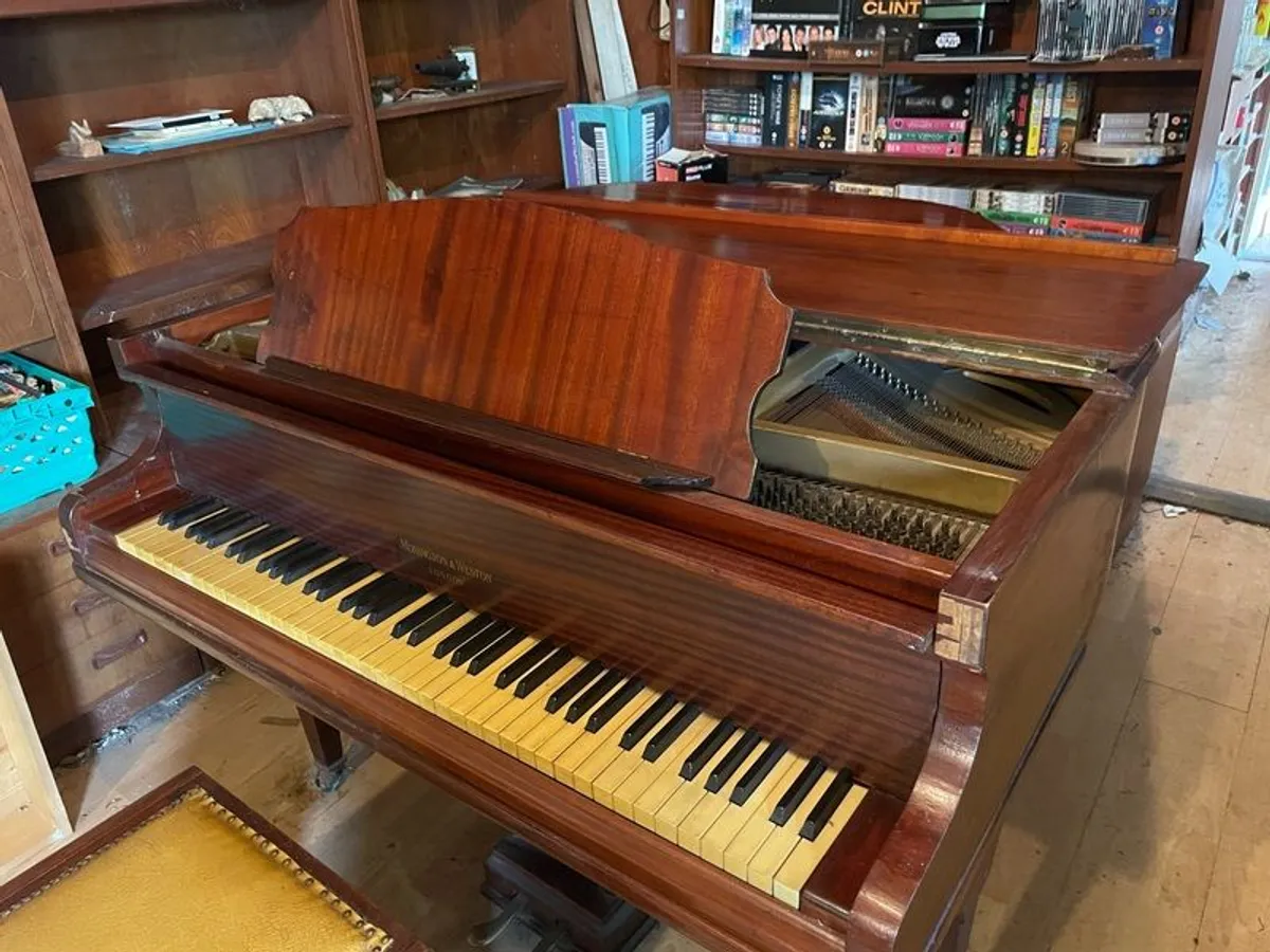 a circa-1931 Monington & Weston baby grand with matching stool. - Image 4