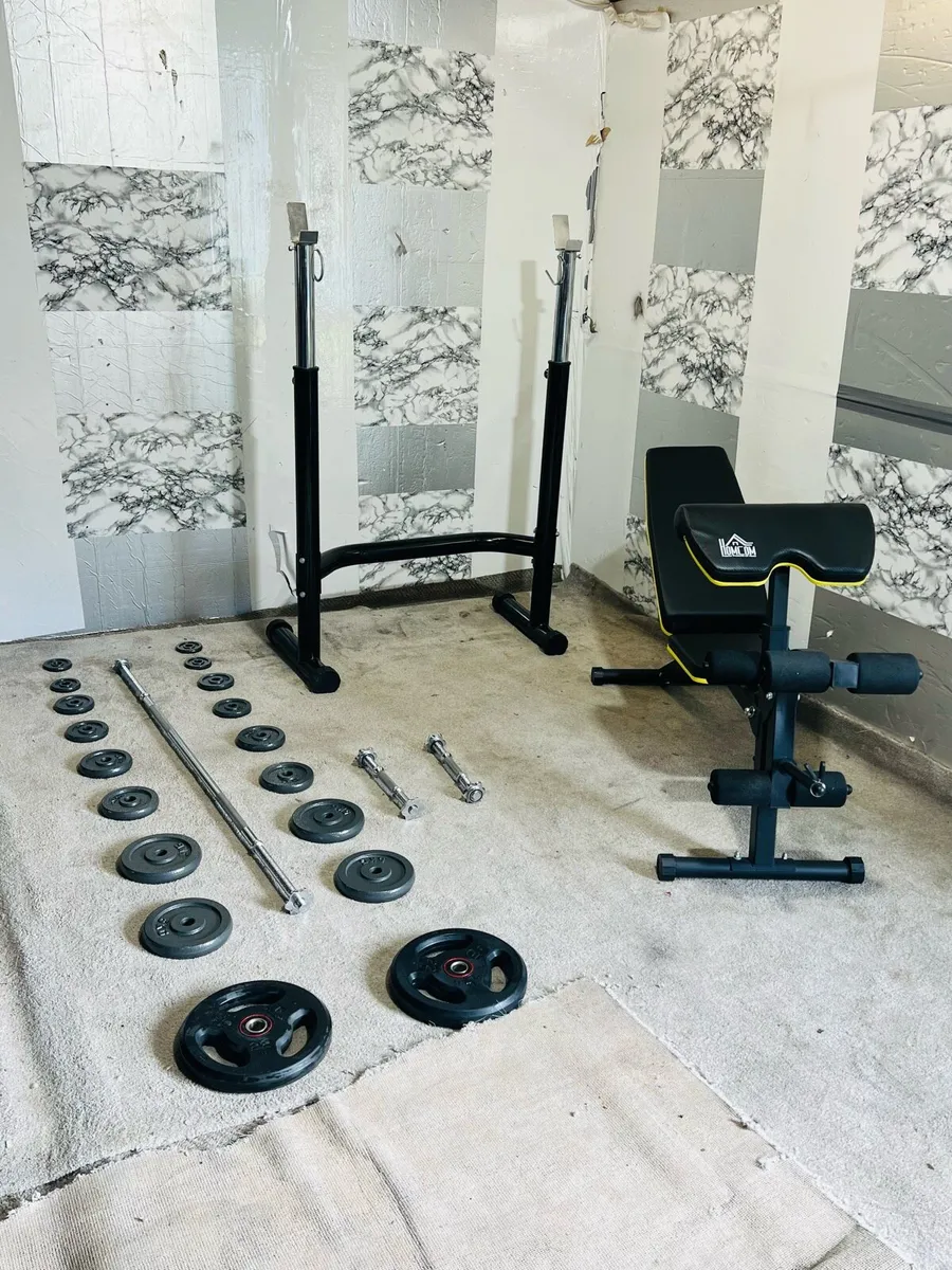 LIFE TIME WEIGHTS RACK BENCH BARBELL DUMBBELLS - Image 3