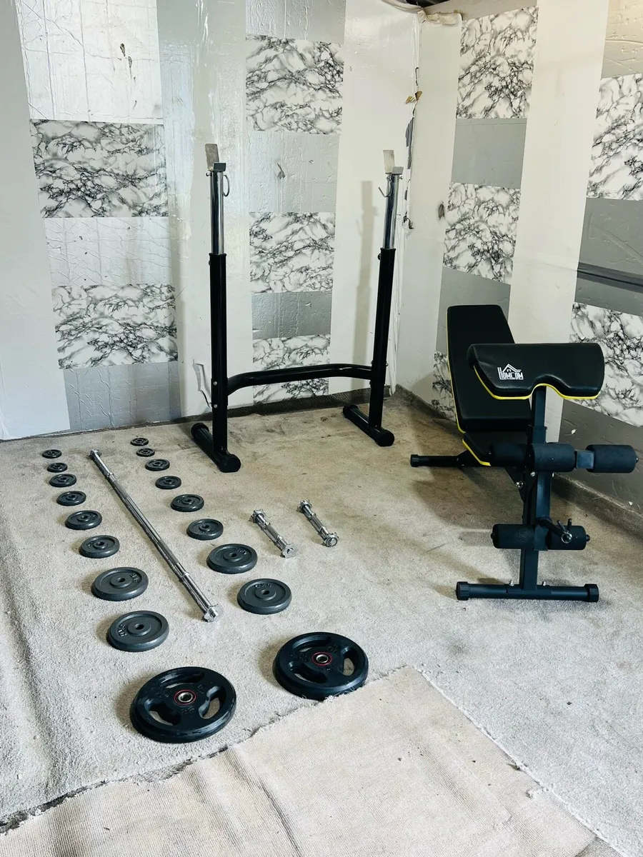 LIFE TIME WEIGHTS RACK BENCH BARBELL DUMBBELLS - Image 4