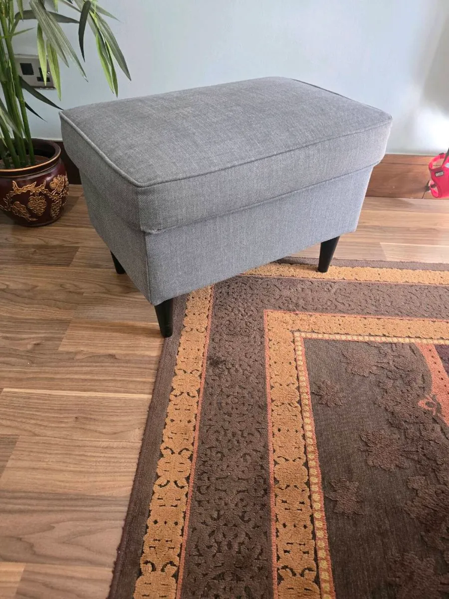 Grey medium size footstool - Image 1