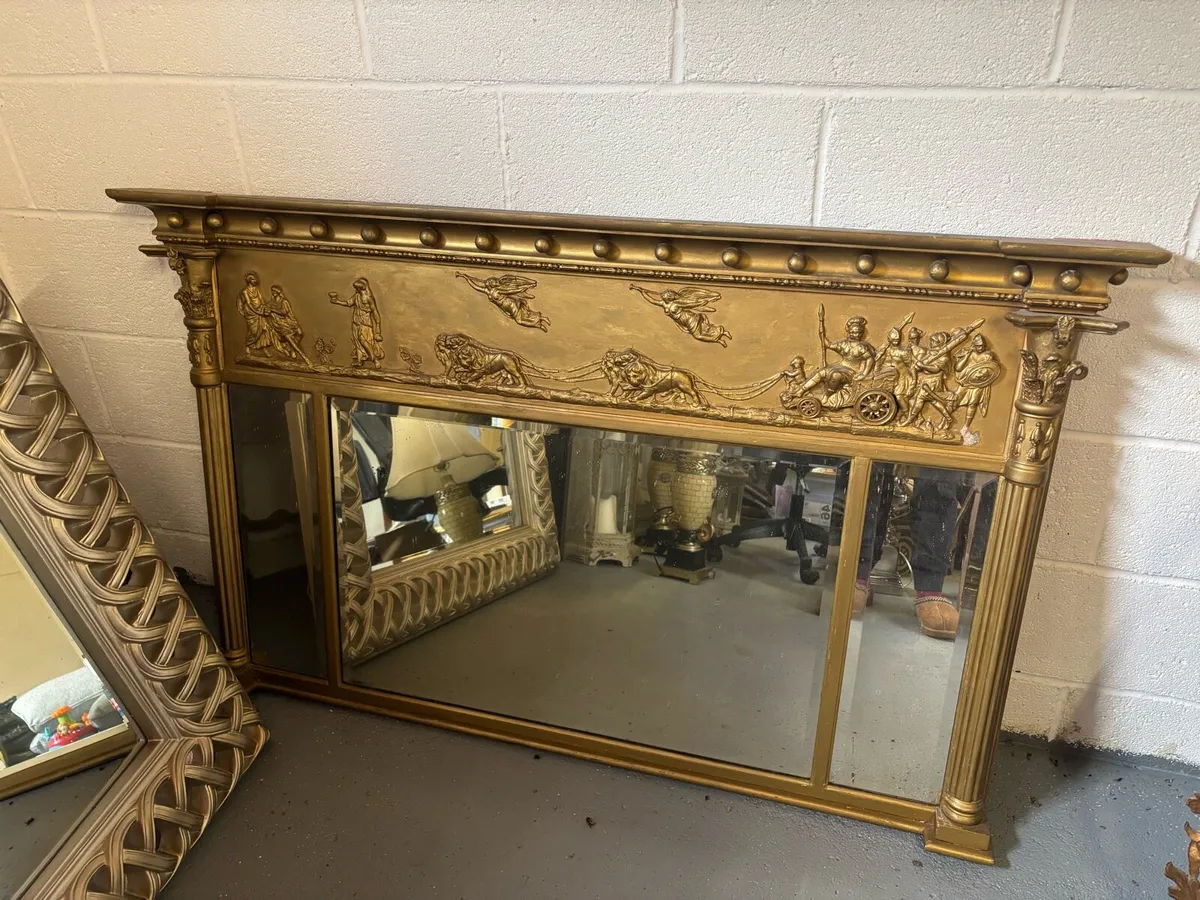 Regency style gilt over mantle mirror