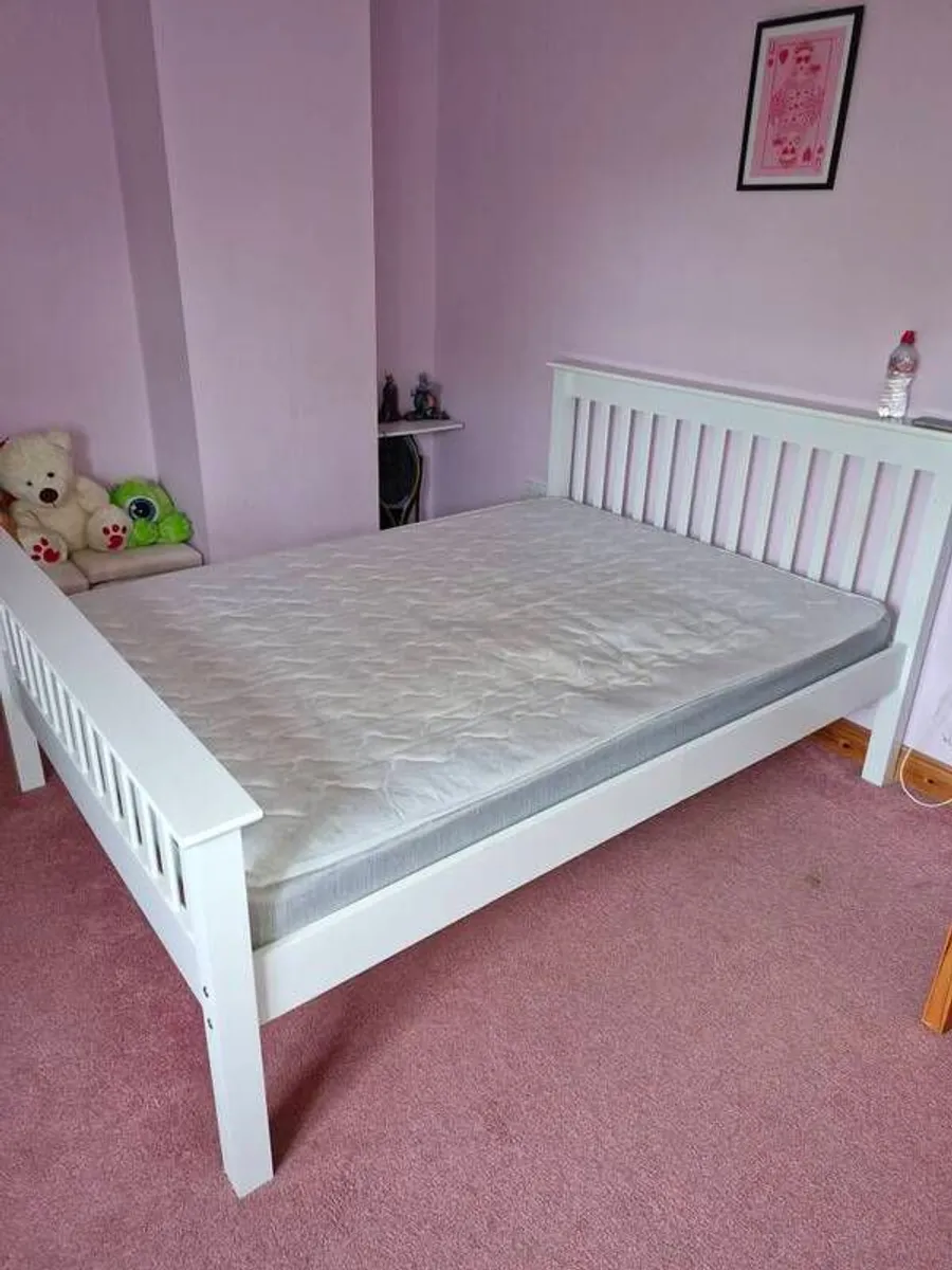 White Double bed.. Bedframe only - Image 1