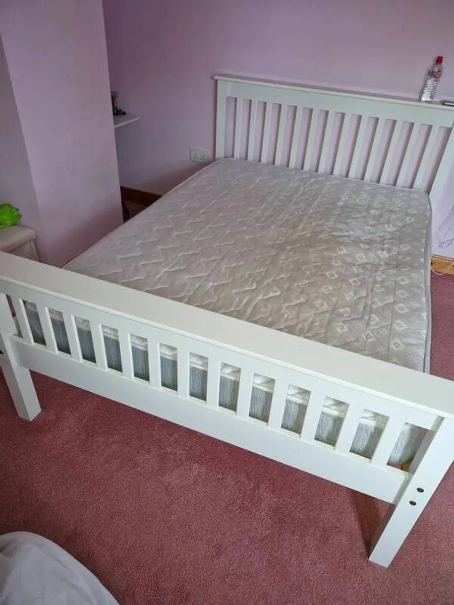 White Double bed.. Bedframe only - Image 2