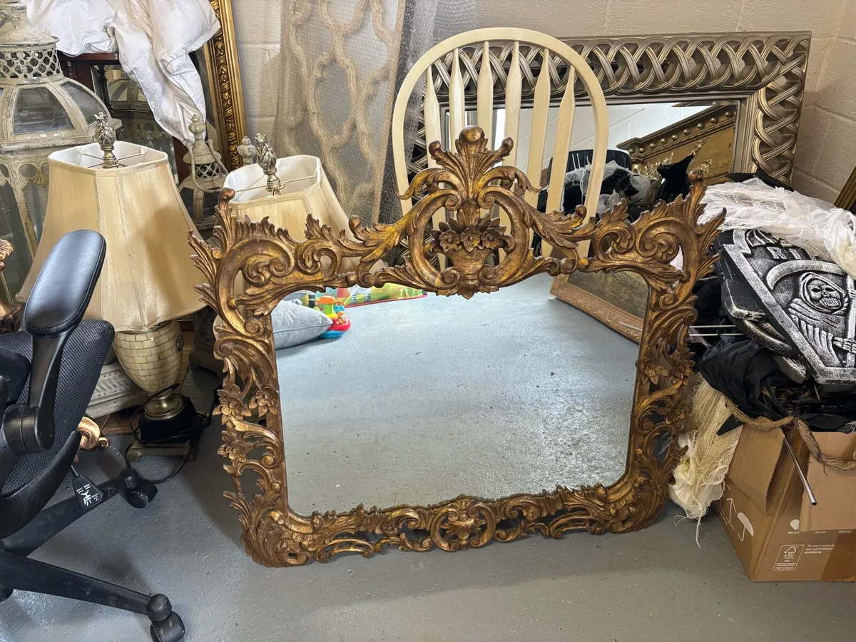 Large gilt wall mirror