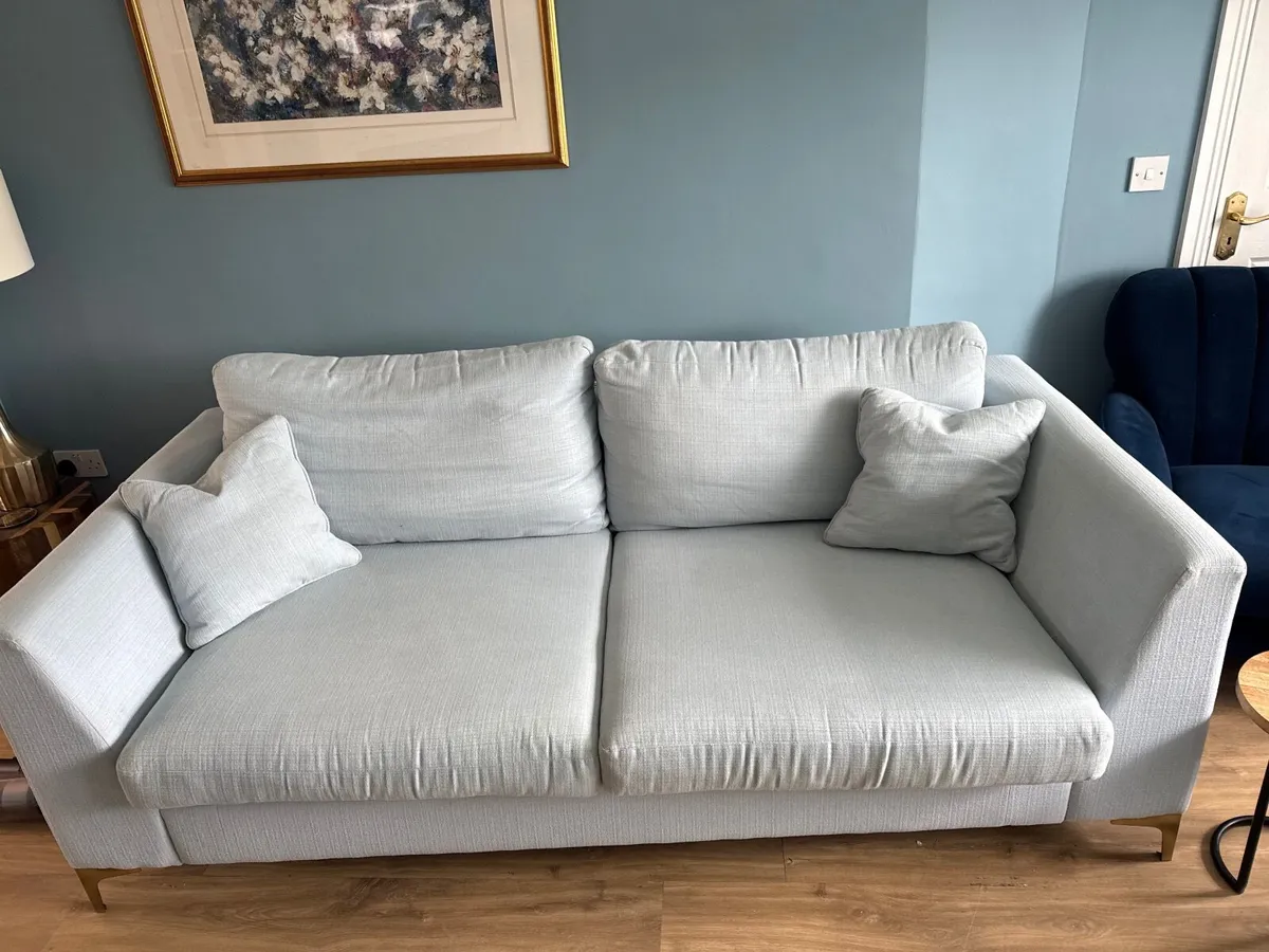 Finline Blue Baltimore 2 seater & 3 seater Sofas - Image 4