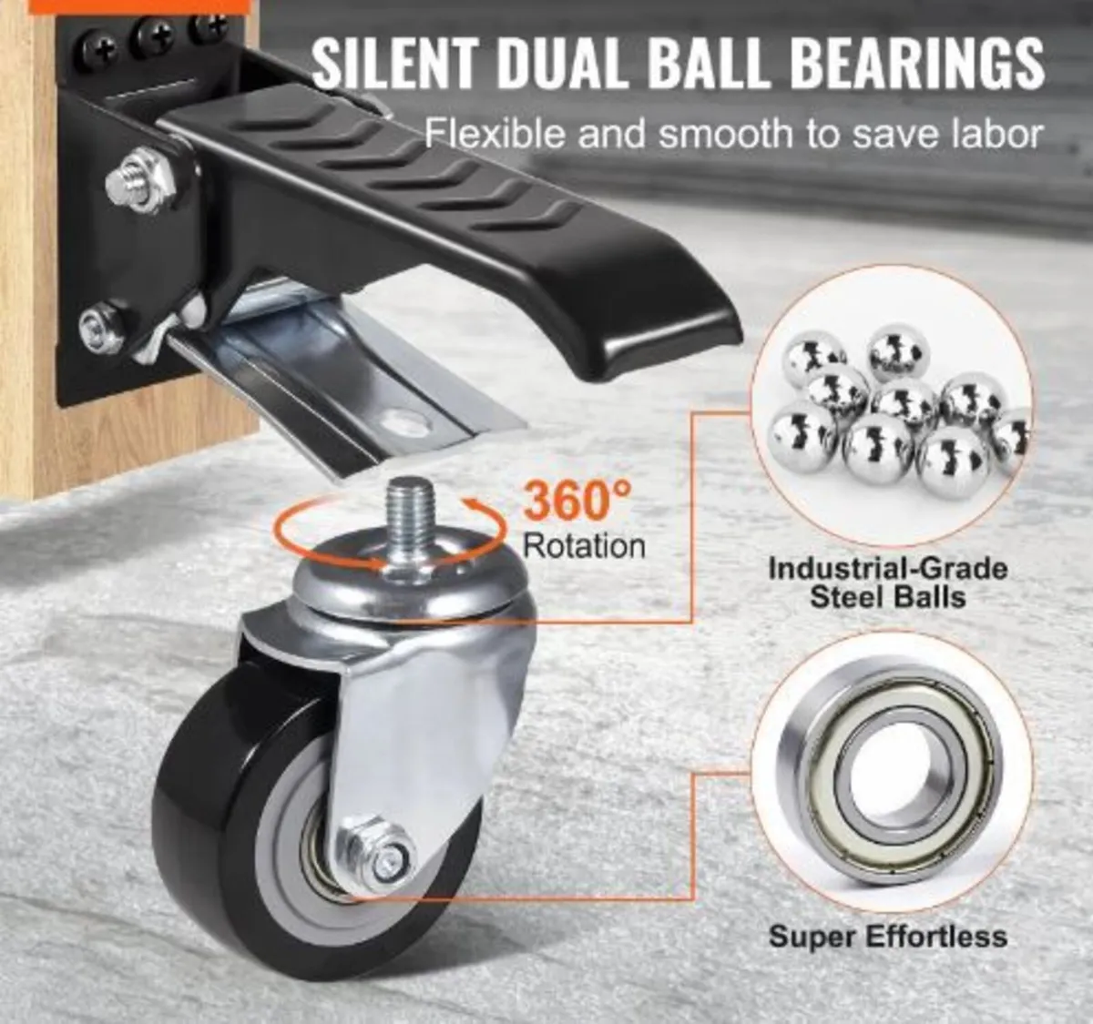Workbench Caster Wheels, 74.8kg Load Capacity - Image 2
