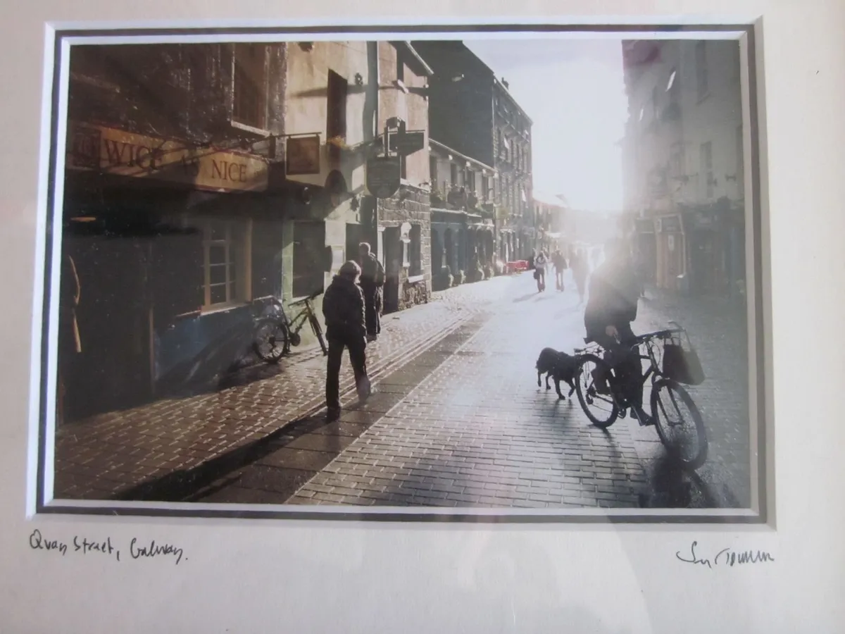 Framed Photograph of Quay Street Galway Signed - Image 3