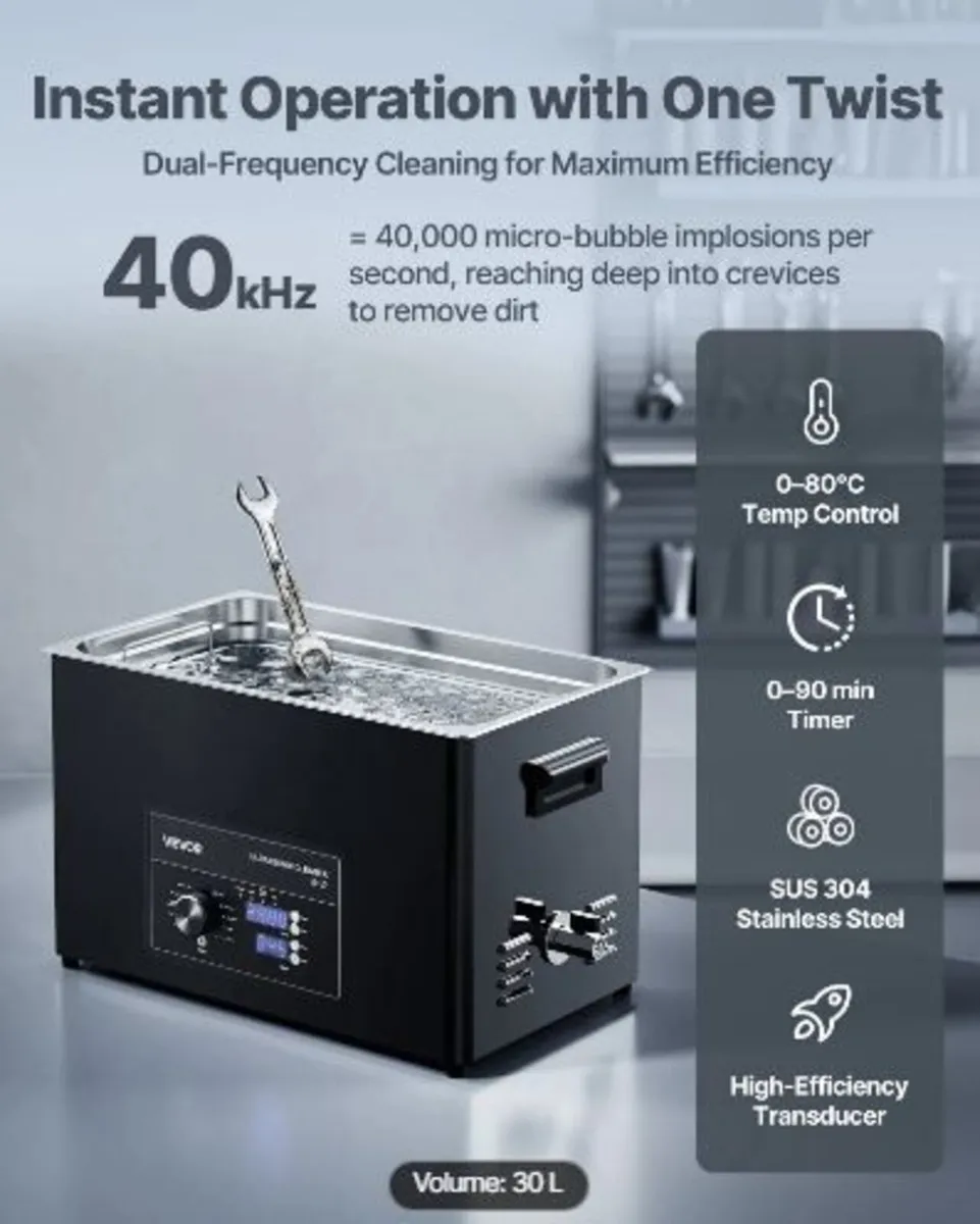 30L Ultrasonic Cleaner, Professional Ultrasonic - Image 2