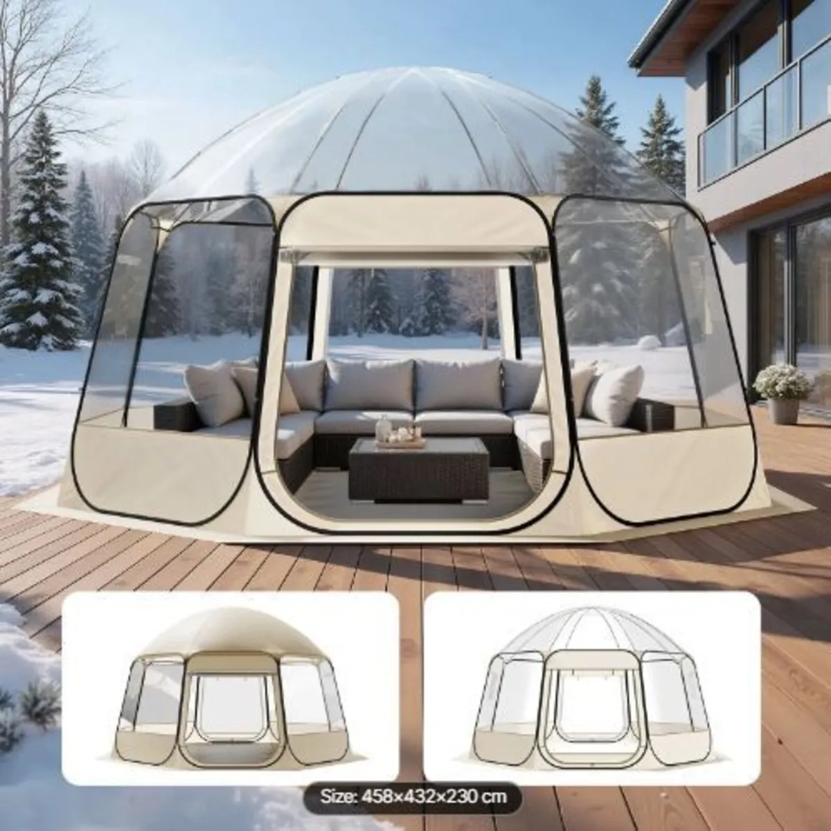 Pop up Bubble Tent, 4.58 x 4.32 m Waterproof - Image 1