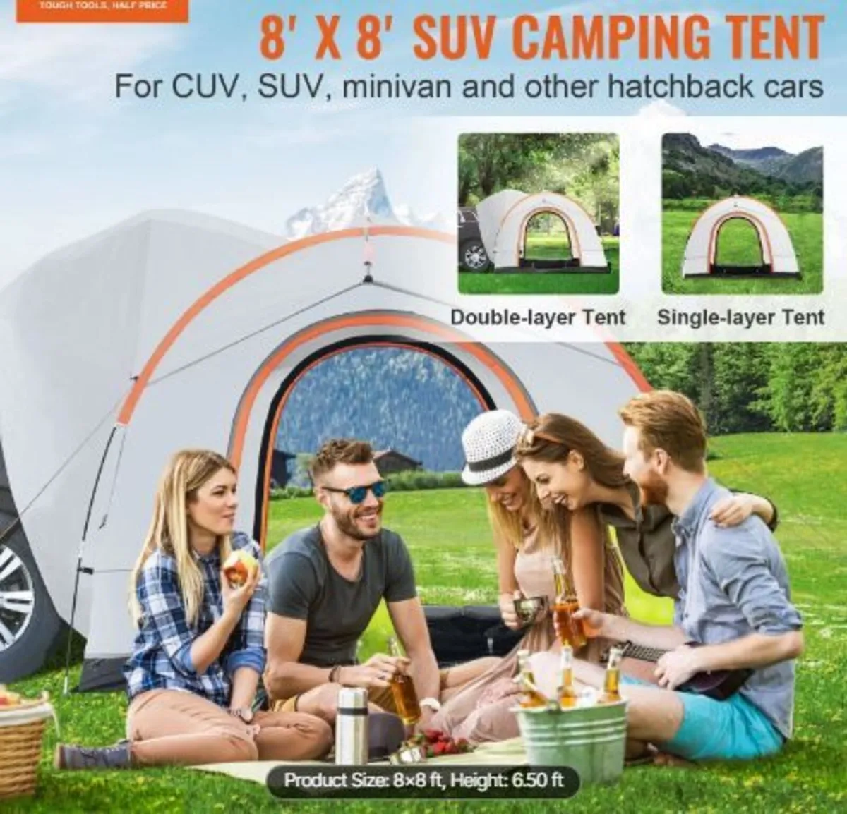 SUV Camping Tent, 8'-8' SUV Tent Attachment - Image 1
