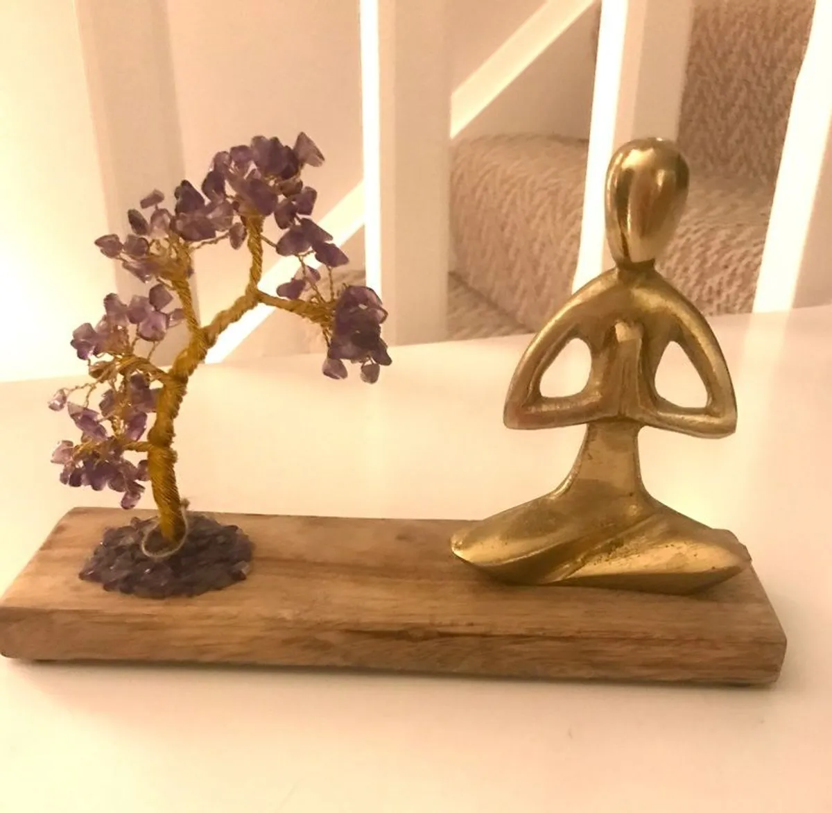 Gold Yoga statue and Amethyst Tree of Life - Image 4