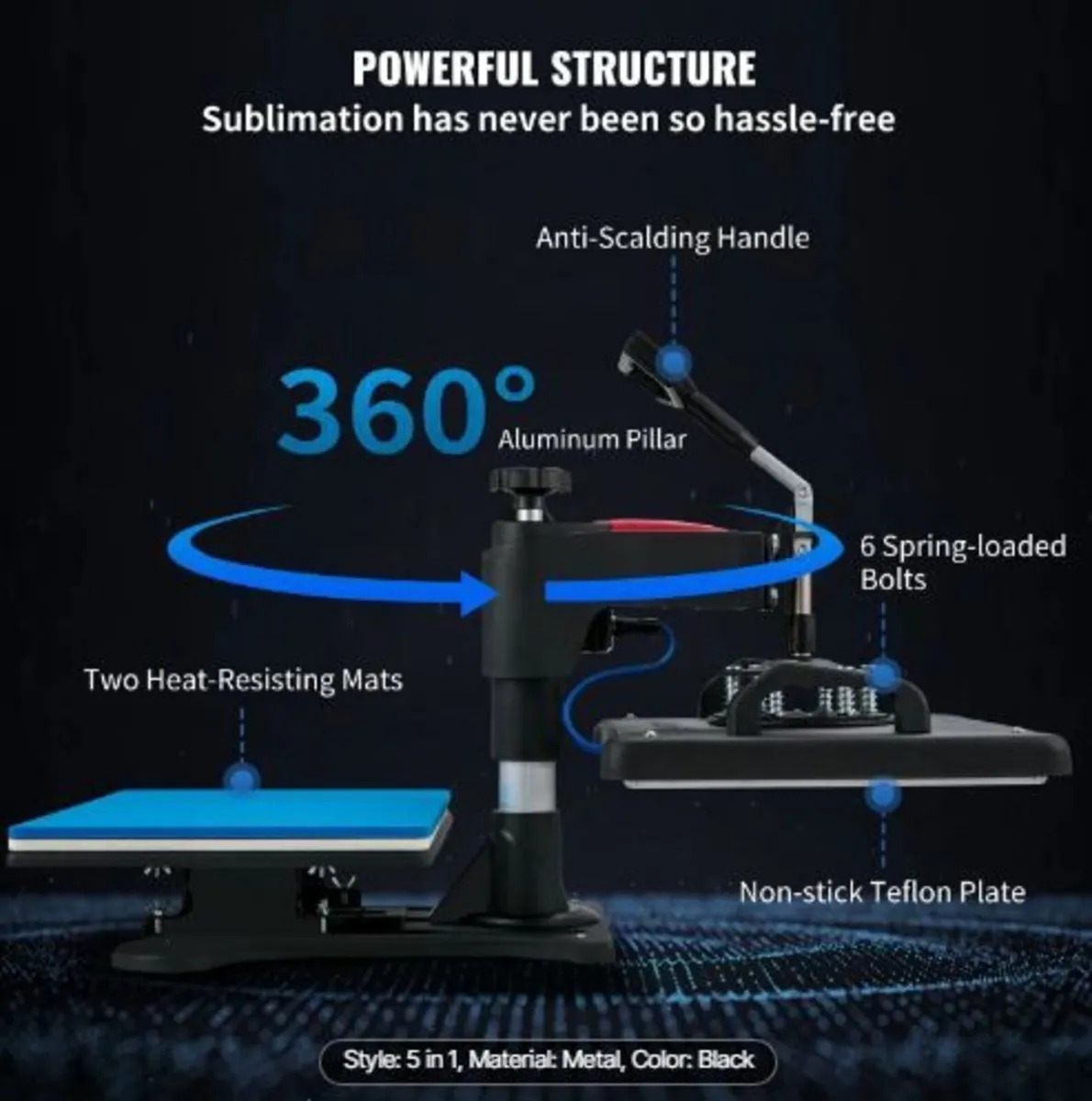 Heat Press, 5 in 1 Heat Press Machine - Image 2