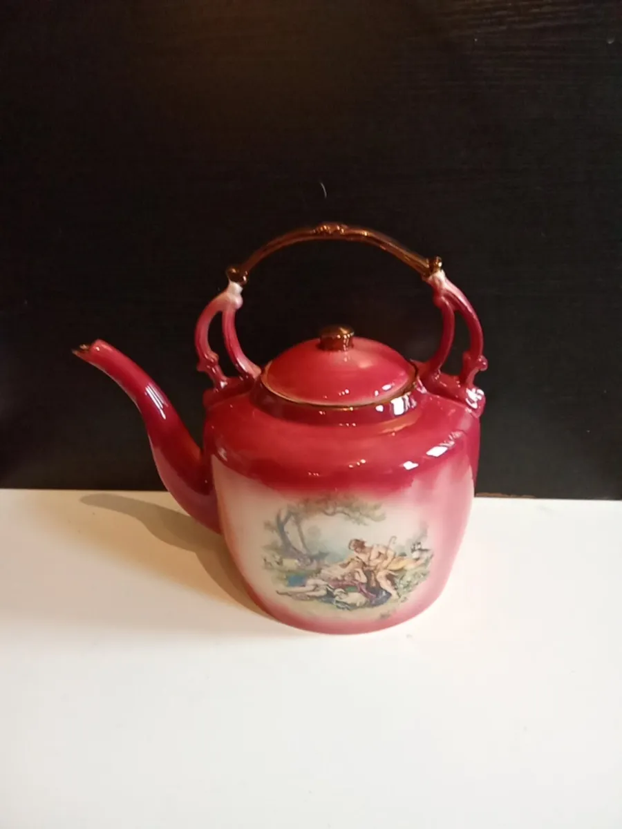Vintage Staffordshire Fragonard scene earthenware - Image 4