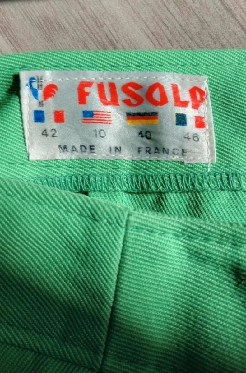 1960s Vintage Fusalp bright green wide leg trouser - Image 4