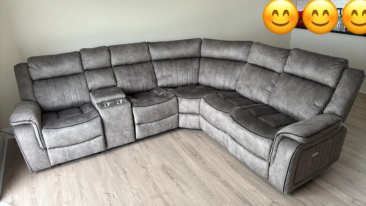 New Hampton Grey Corner Sofa Electric - Image 1