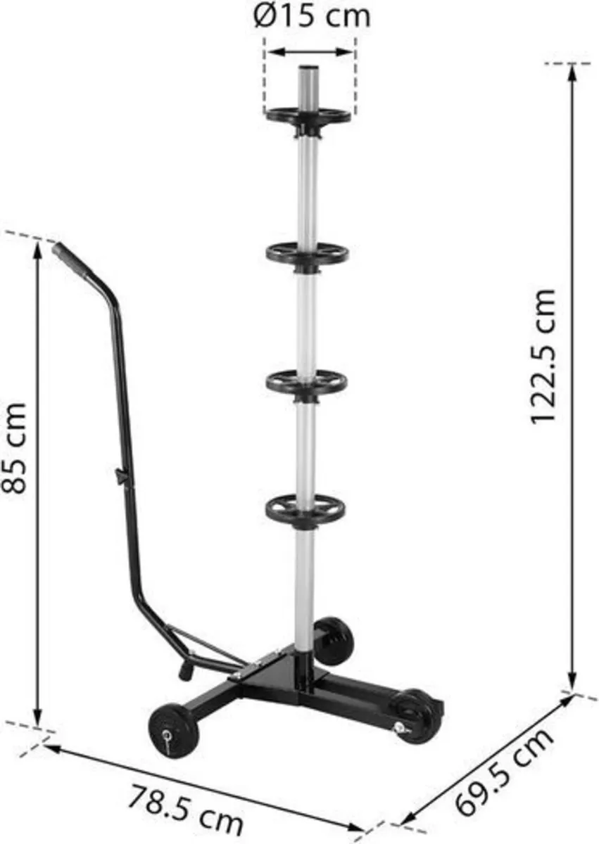 Tyre Storage Rack for 4 Wheels with Cover, Pressur - Image 3
