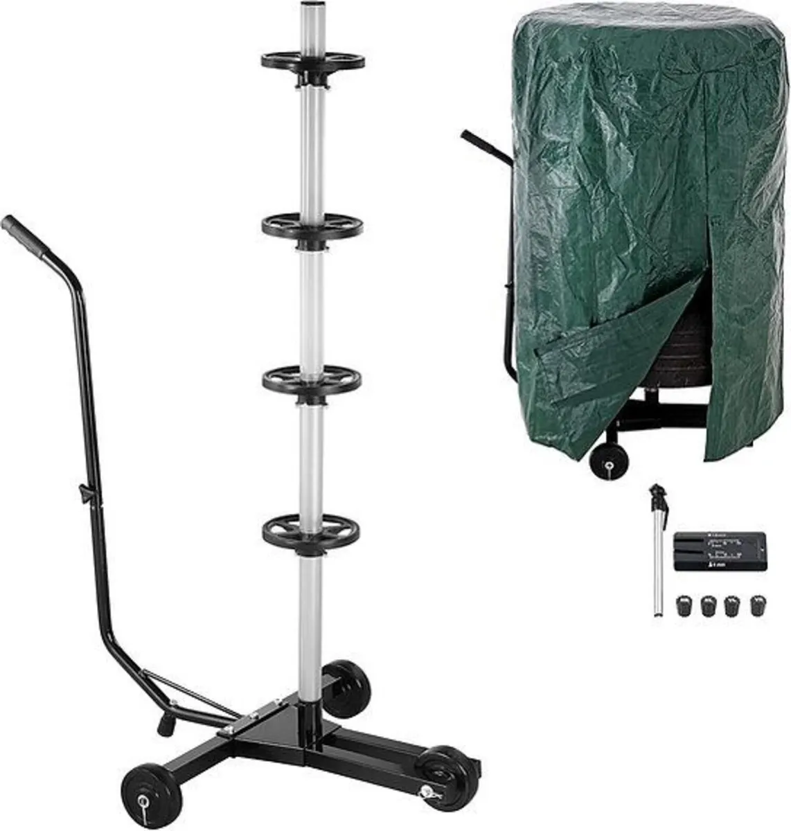 Tyre Storage Rack for 4 Wheels with Cover, Pressur - Image 4