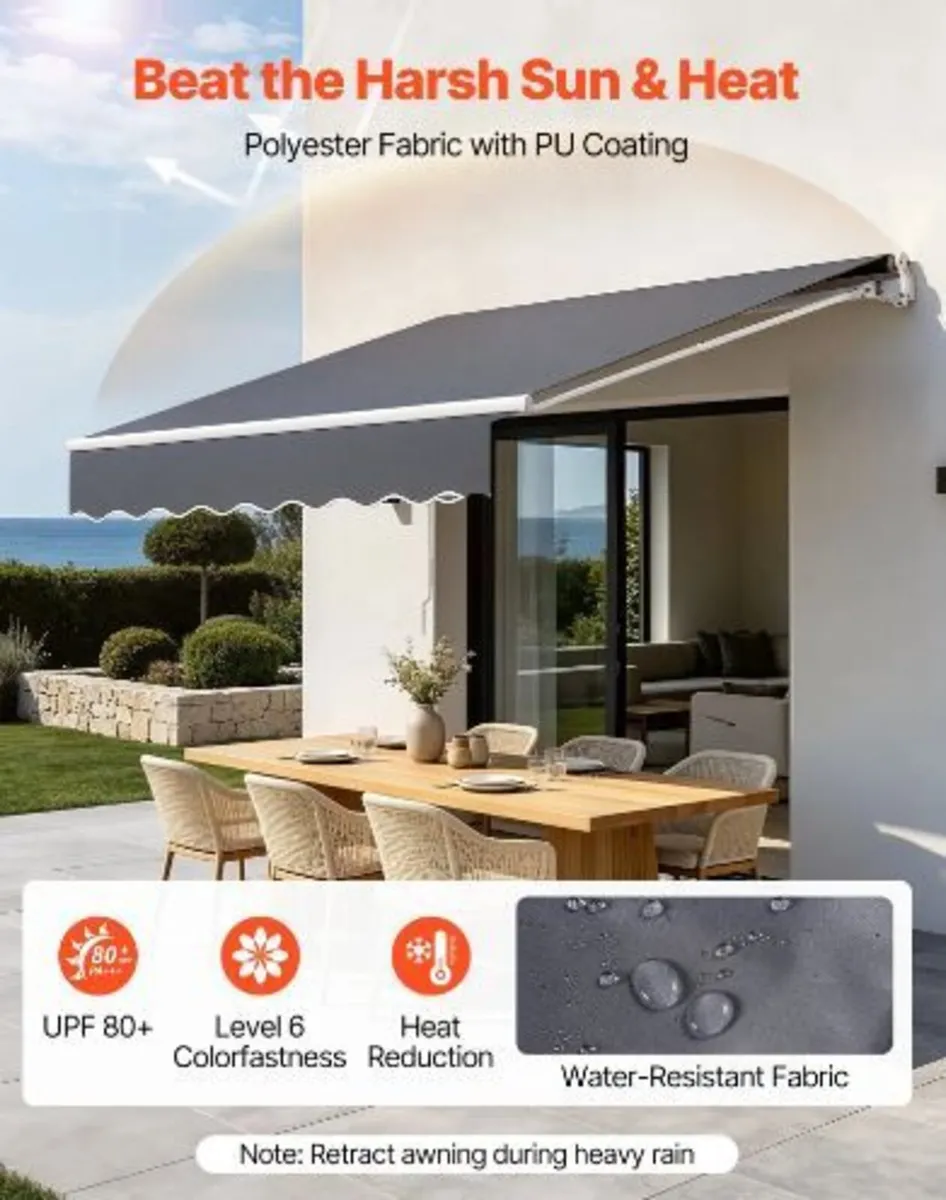 Manual Retractable Awning, 300 x 250 cm Outdoor - Image 1