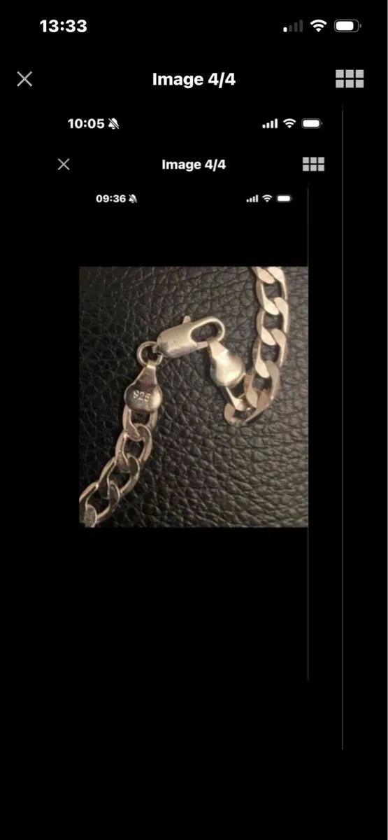 Large ‘F’ initial on Silver chain - Image 4