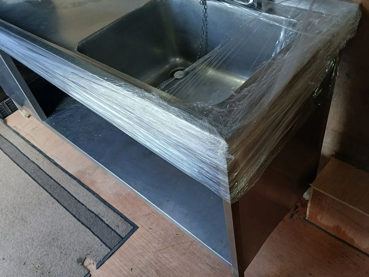 Staneless steel cabbinet double sink unit complete - Image 3