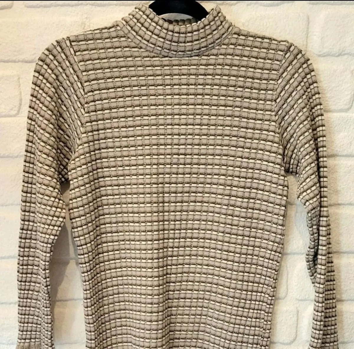 Vintage 70s / 80s mock turtleneck sweater top - Image 3