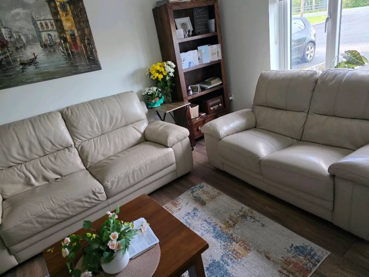 Italian Leather Sofa set of 2 and 3 seats - Image 3