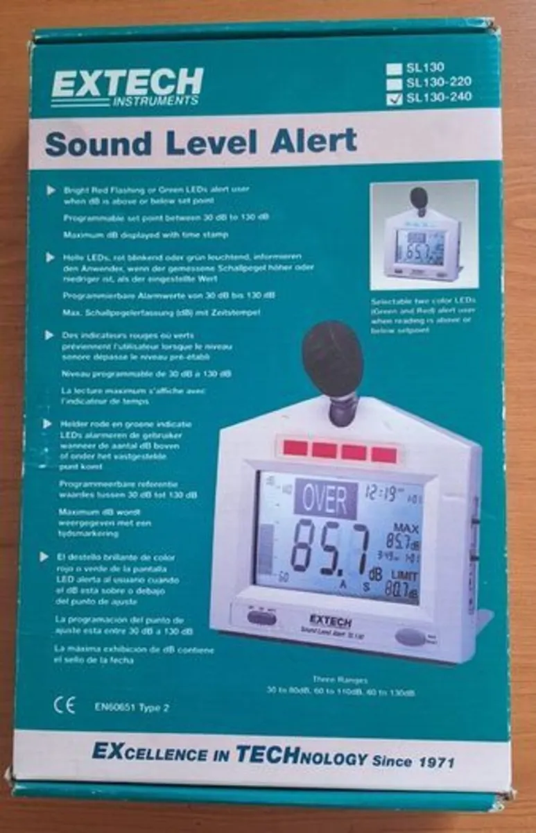 Digital sound level meter, Extech Instruments SL13 - Image 1