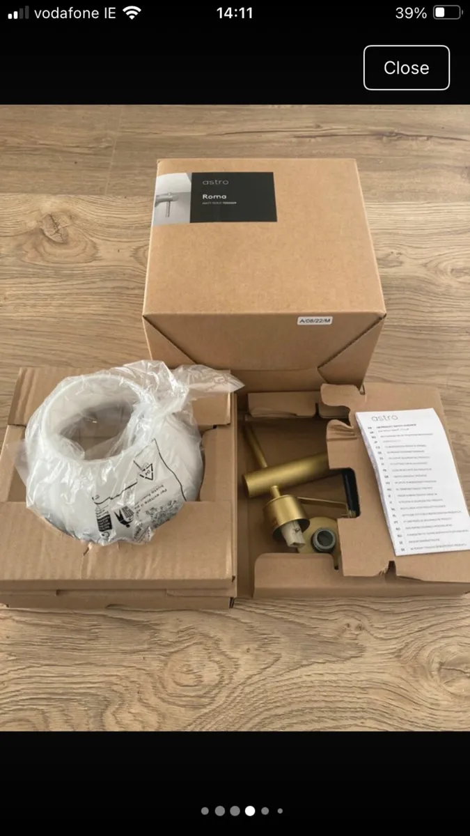Pair of Astro Roma wall lights in Matt gold - Image 2