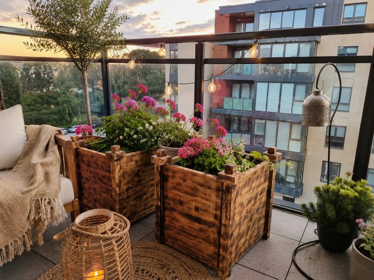 2 Wooden planters - Image 1