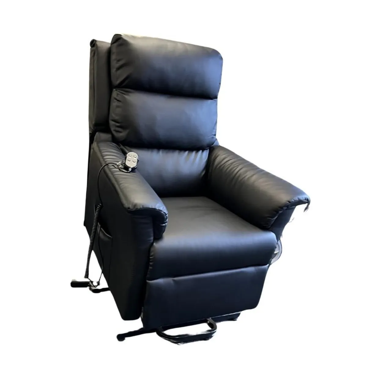 Joyce Riser Recliner - Black Faux Leather - Image 3